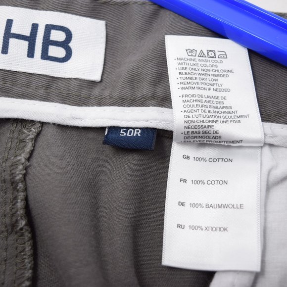 DXL HB Chino Shorts Men 50 R Brown Cotton Neutral Minimal Big & Tall Khaki - Picture 9 of 11